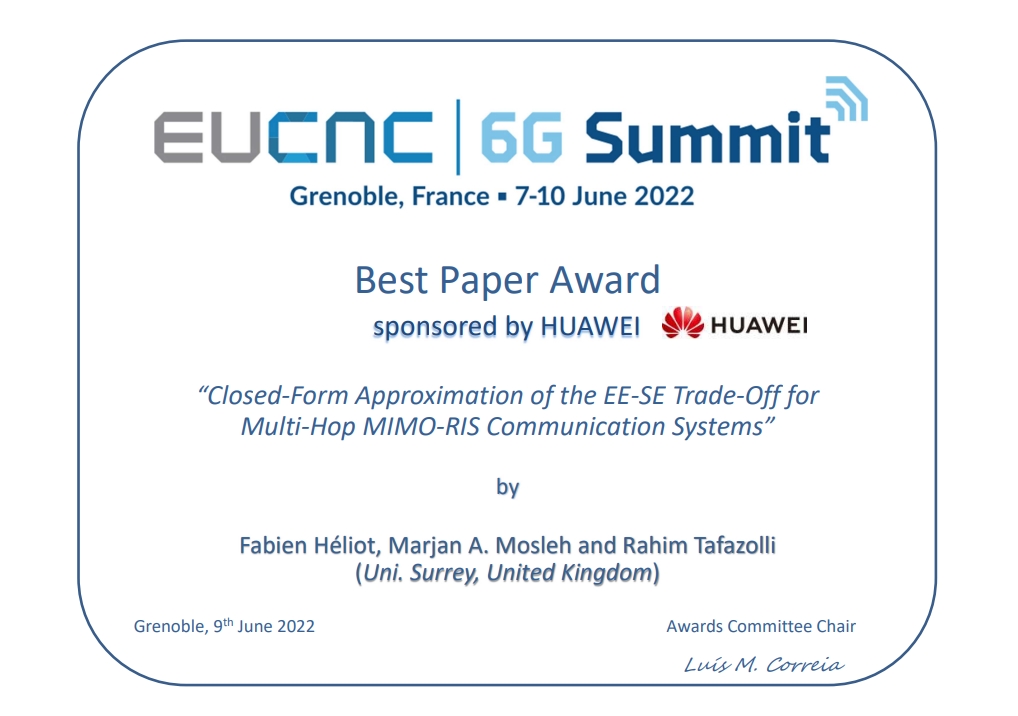 Best Paper Award 2022